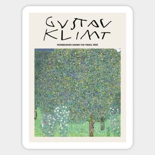 Gustav Klimt Rosebushes Under The Trees Painting Exhibition Sticker